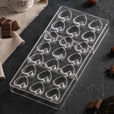 Форма для шоколада «Сердцебиение», 21 ячейка, 27,5×17,5×2,5 см