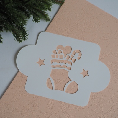 Трафарет Сапожок со сладостями