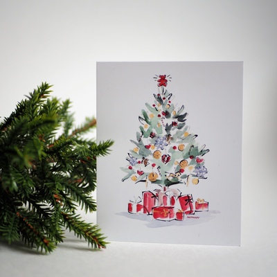 Открытка Елка 11 х 7,9 см