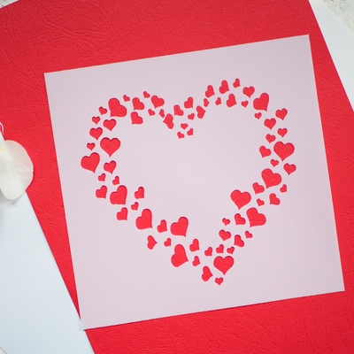 Трафарет Сердечки 16,5х16,5