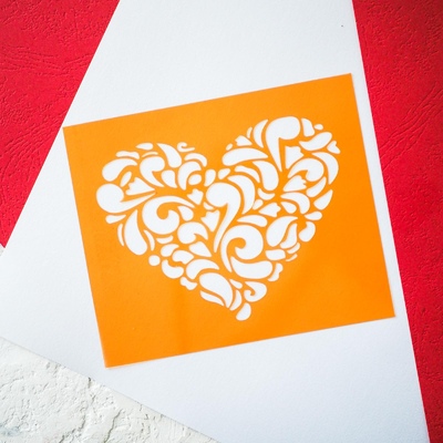 Трафарет  Сердце 12*12 см