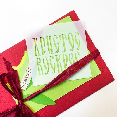 Трафарет Христос Воскрес 8*7,5 см