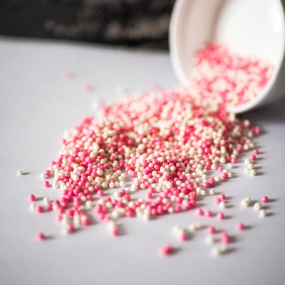 Посыпка сахарная бисер Бело-розовый, 50 гр