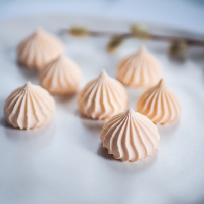 Сахарные фигурки Безе Крупное, Персиковые, 7 шт