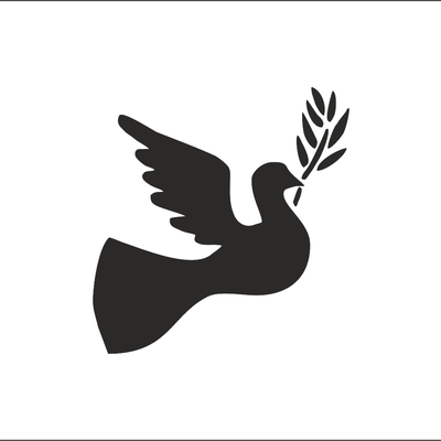 Трафарет Голубь с ветвью  9*9 см