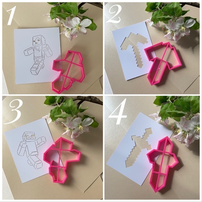 Набор вырубка + трафарет Майнкрафт