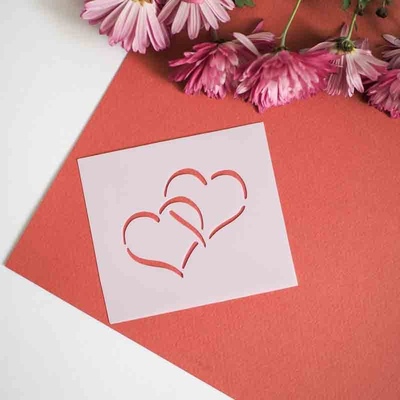 Трафарет Два сердца