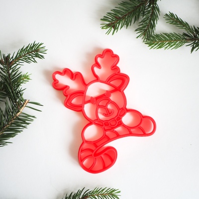 Вырубка с оттиском Олень с леденцом 11*9 см