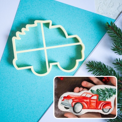 Вырубка Машинка с елкой