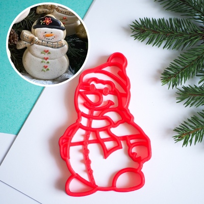 Вырубка Снеговик с тиснением