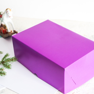 Коробка на 6 капкейков фиолетовая 250*170*100 мм