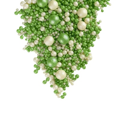 Посыпка кондитерская рисовая Микс Зеленый Серебро 50 гр