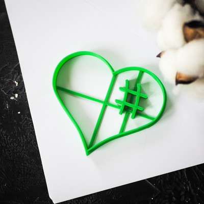 Вырубка с оттиском Сердце с хэштэгом 11*8,5 см