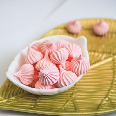 Сахарные фигурки Безе, розовые, 18-20 шт