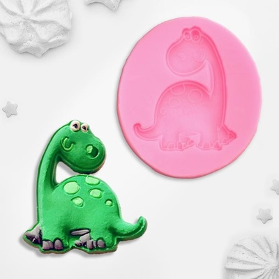 Силиконовый молд Динозаврик 6,5 см × 5,7 см × 0,7 см