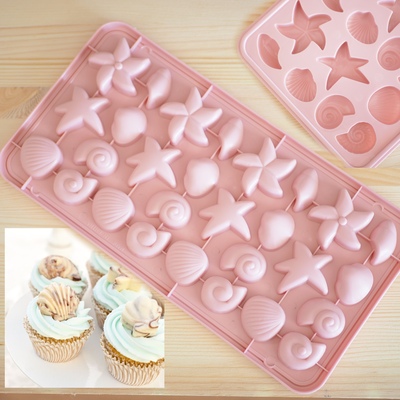 Форма пластиковая для льда и шоколада Морские ракушки, 29*15 см