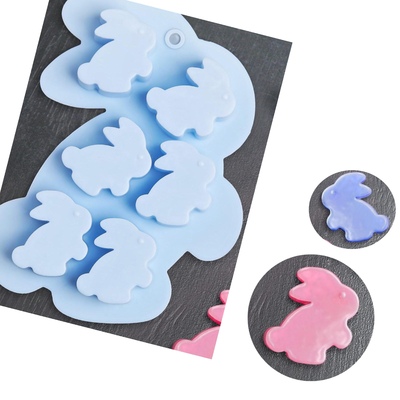 Силиконовая форма Кролики , 6 ячеек