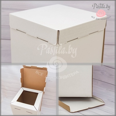 Коробка для торта 36*36*26 см, съёмная крышка