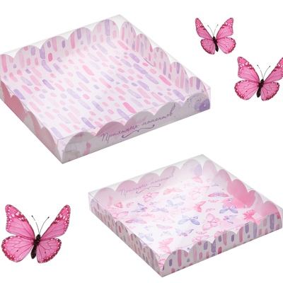 Коробка двухсторонняя с крышкой Приятных моментов, 18 × 18 × 3 см