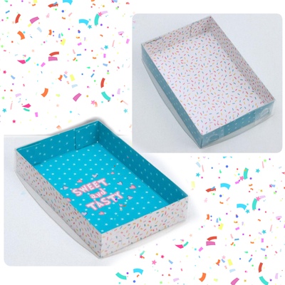 Коробка двухсторонняя с  крышкой Sweet and tasty, 17 х 12 х 3 см