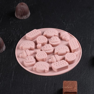 Силиконовая форма для льда и шоколада Сладости, 12х1 см, 16 ячеек