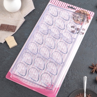 Форма пластиковая для шоколада Шоколадное яйцо, 33х16.2 см, 21 ячейка