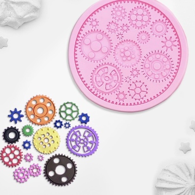 Силиконовый молд Шестеренки, 10.5х10.5 см