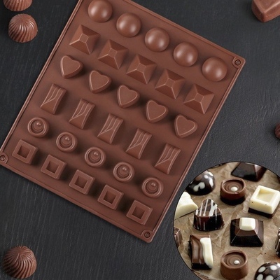 Форма для шоколада Доляна Коробка конфет, 27×23×1.5 см, 30 ячеек