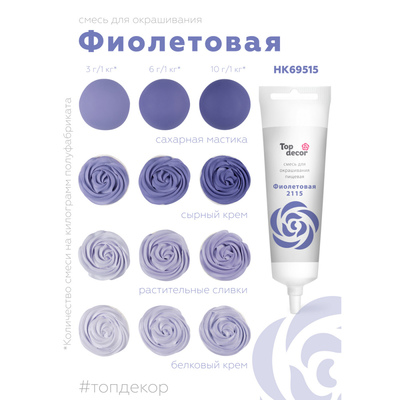 Пищевой  гелевый краситель , ТОП - ПРОДУКТ, ФИОЛЕТОВЫЙ 100 мл