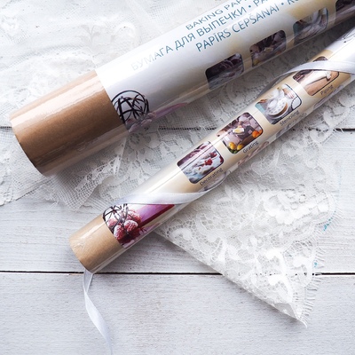 Пергамент в рулоне для выпечки с двусторонней силиконизацией.