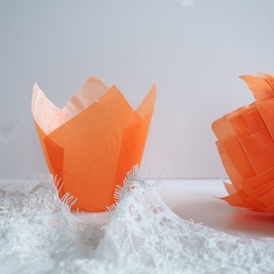 Форма бумажная Тюльпан оранжевая, (50*80 мм), 1 шт