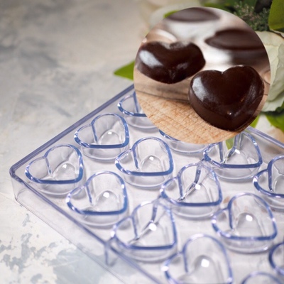 Поликарбонатная форма для шоколадных конфет Сердца